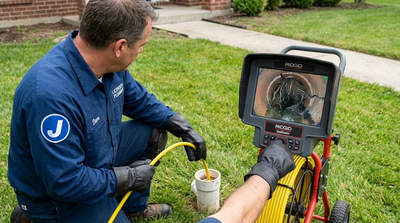 Sewer camera inspection being performed by Johns Plumbing LLC in Vandalia
